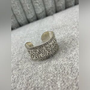 Premier Designs Monte Carlo Silver Tone Cuff Bracelet